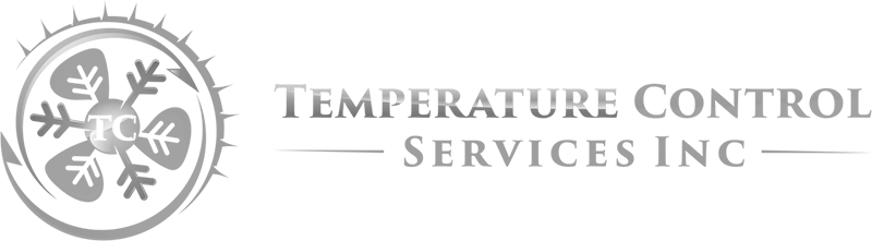 Temperature Control Services Logo - Gray serif type with fan icon to left